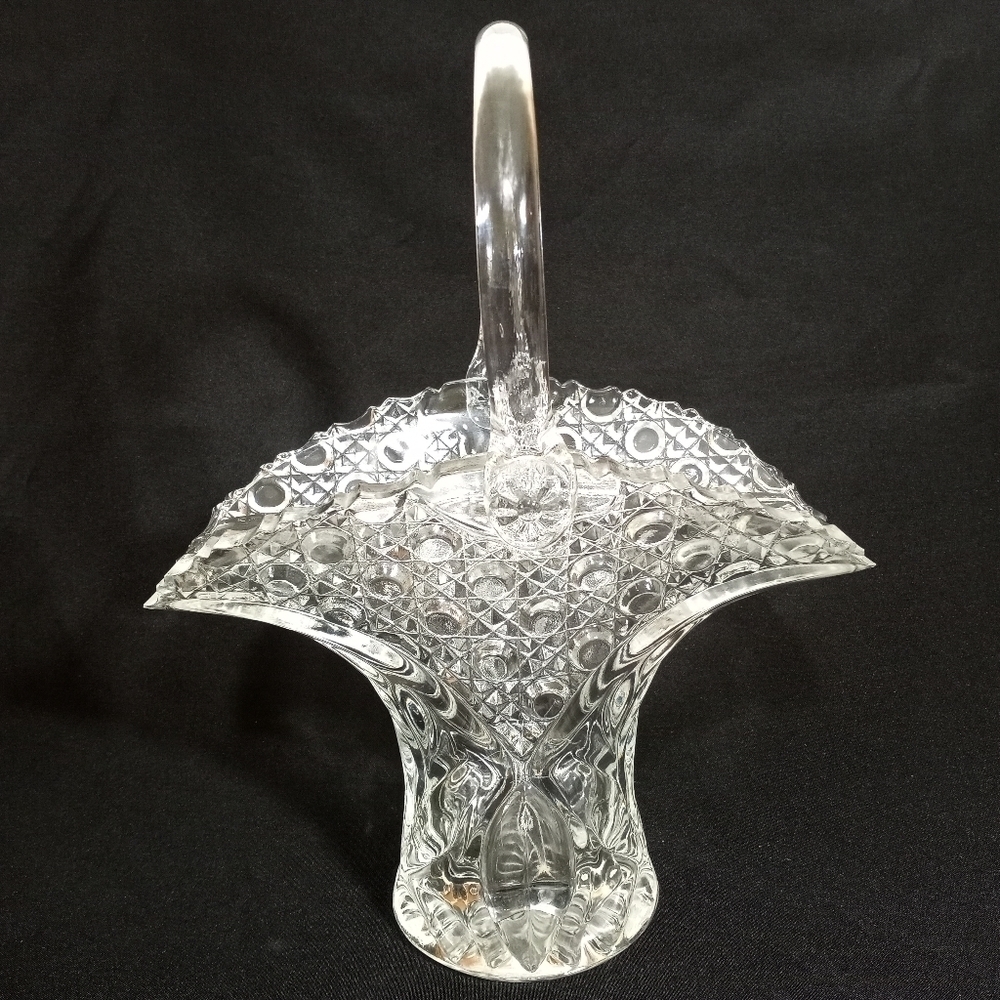 L.e. Smith Cut Crystal Vintage Bride's Basket